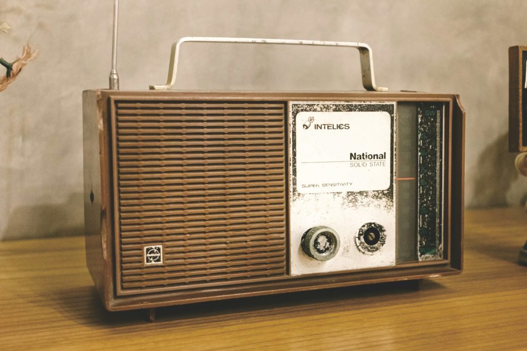 An old-fashioned radio.