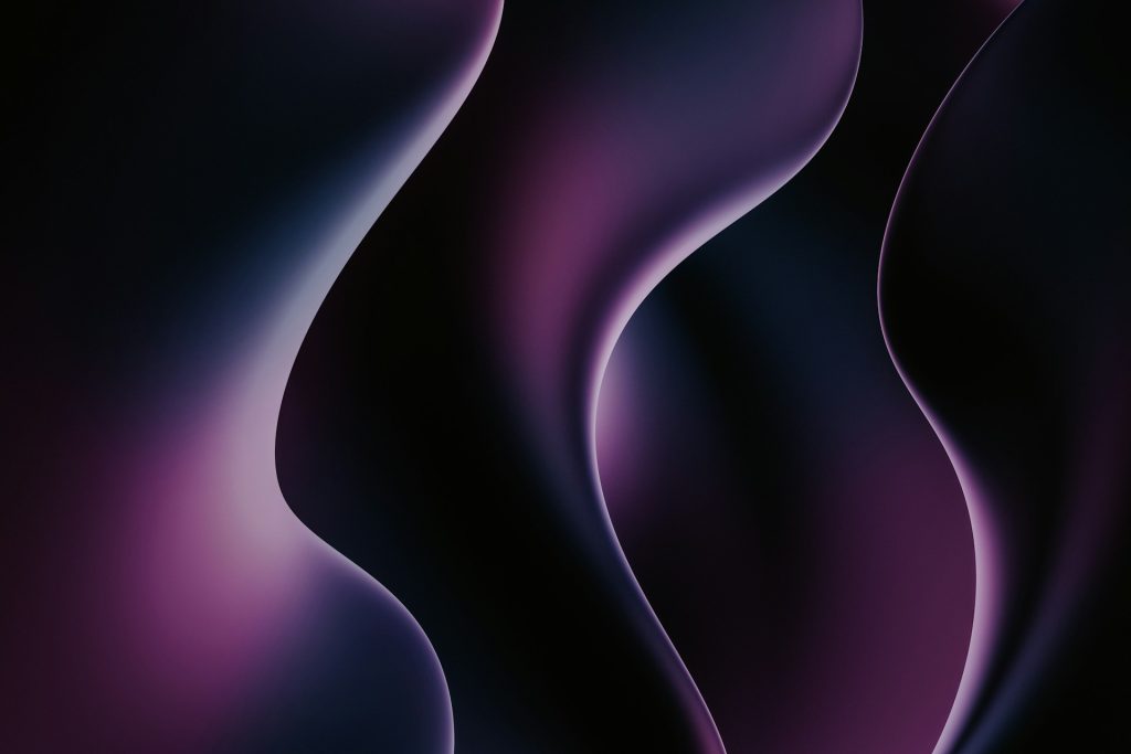 An abstract of vertical purple wavy lines.