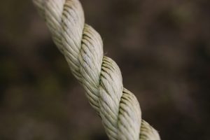 A close-up of a white piece of rope.